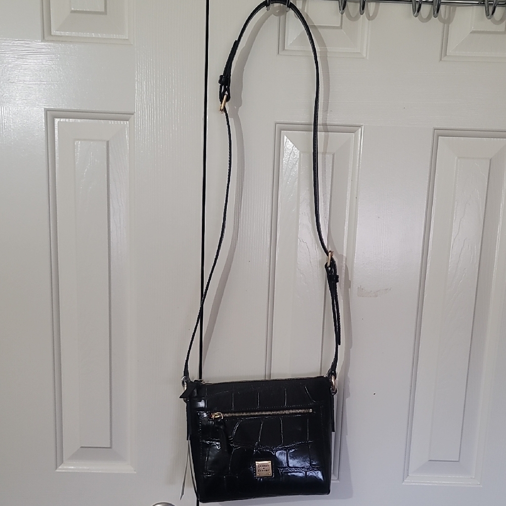 Dooney & Bourke Black Croc-Embossed Crossbody Bag - Picture 8 of 9